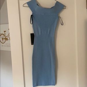 Light blue off the shoulder dress